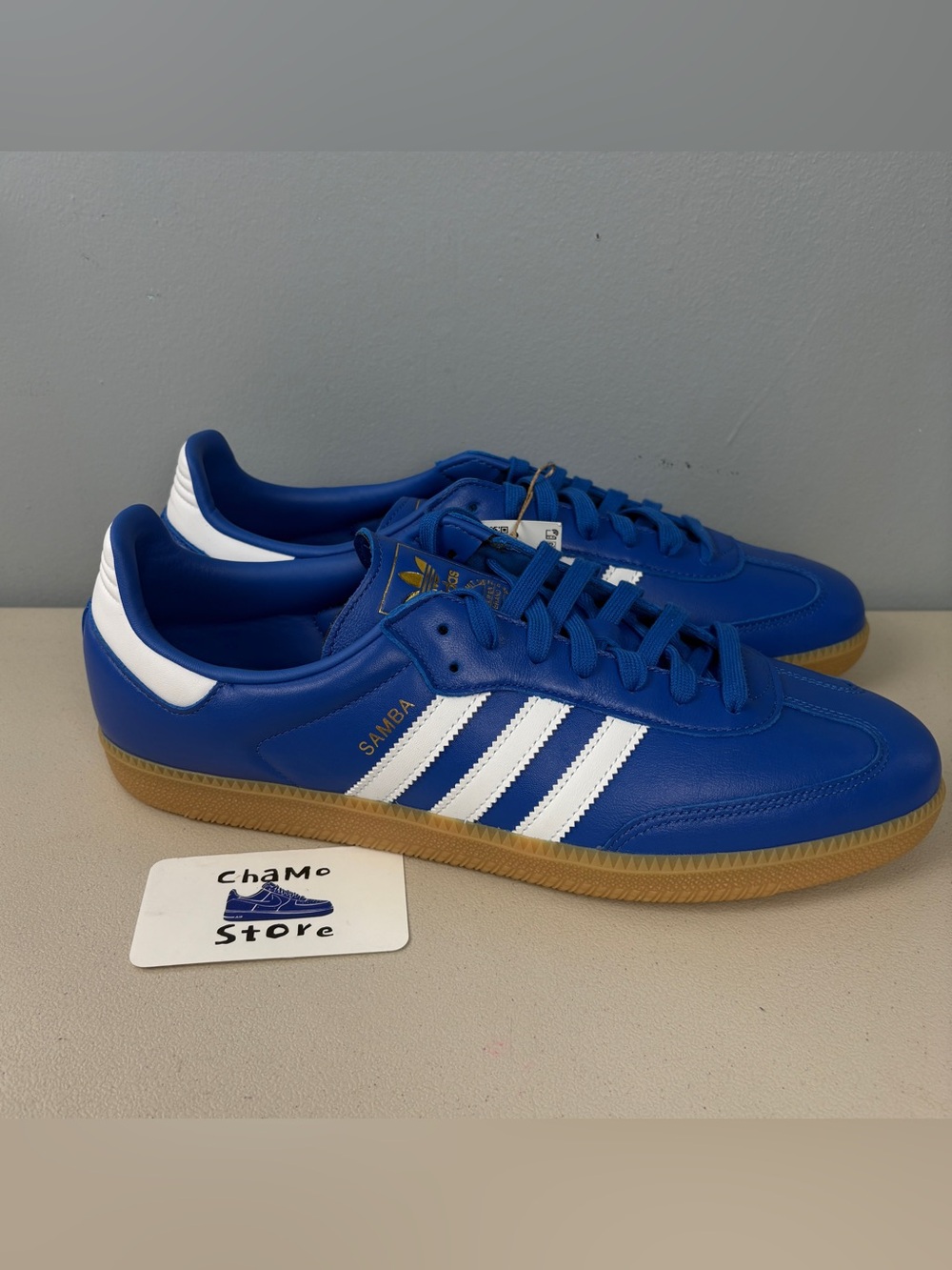 Adidas Originals Samba OG Blue Leather White Gum JR0882 Men’s sz 13 - Picture 1 of 8